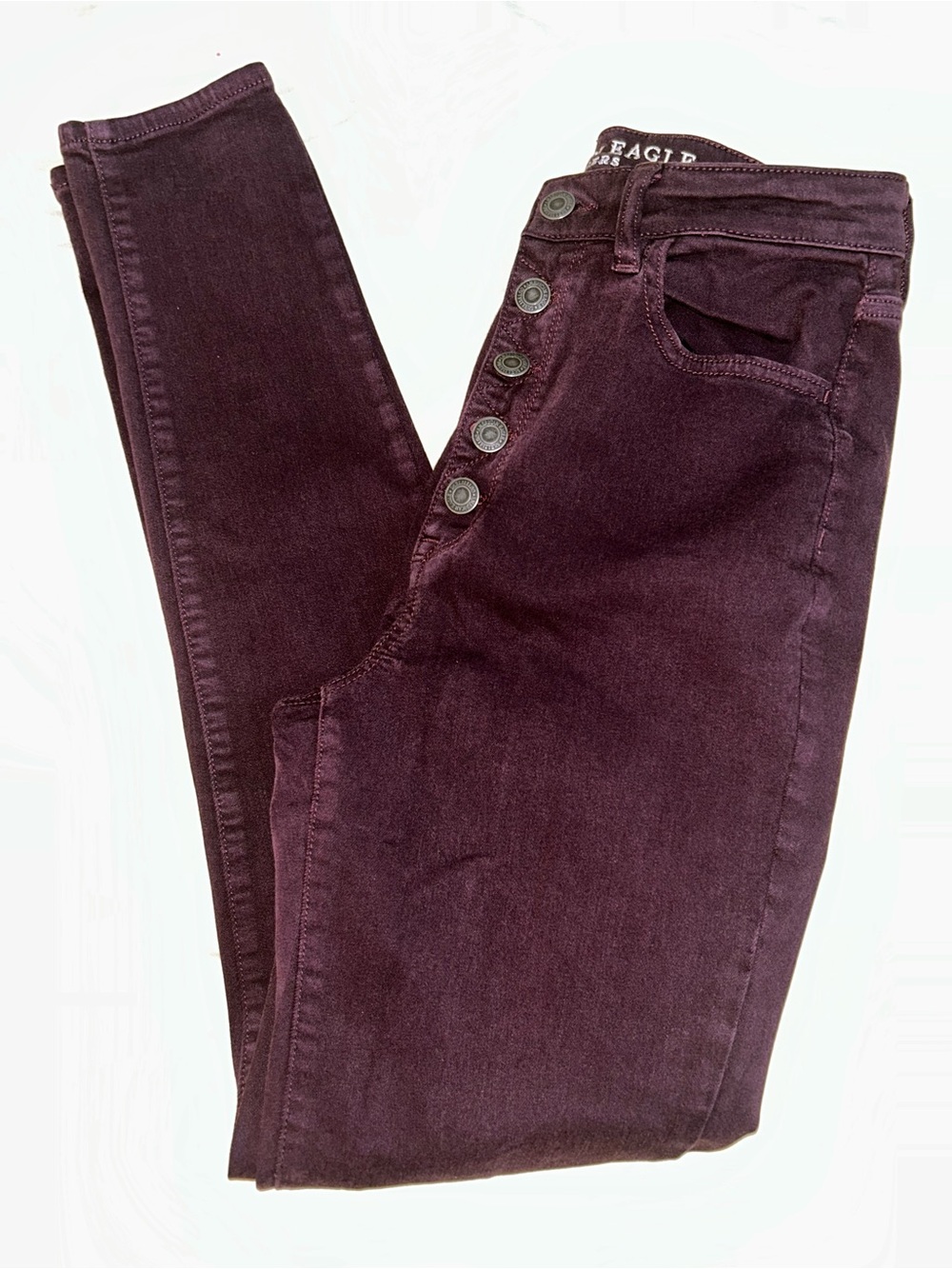 AEO Burgundy super high rise jegging- 8R